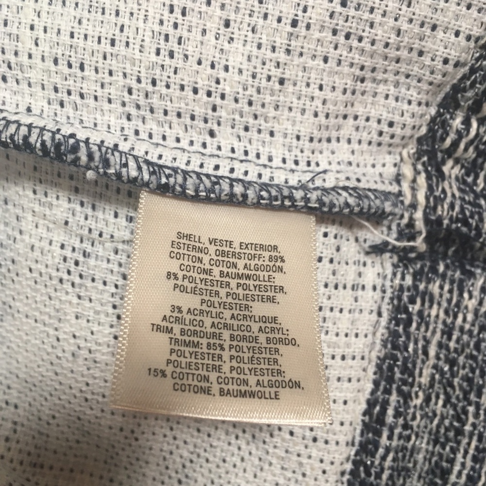 Anthropologie Ett:Twa Blue Tweed Blazer Jacket XS - Picture 8 of 9